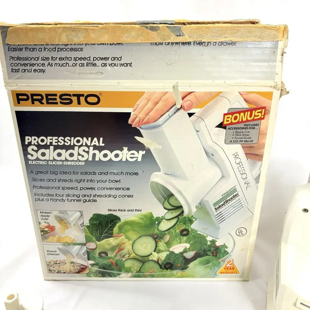 VTG Presto Professional Salad Shooter Model 02970 Electric Slicer Shredder